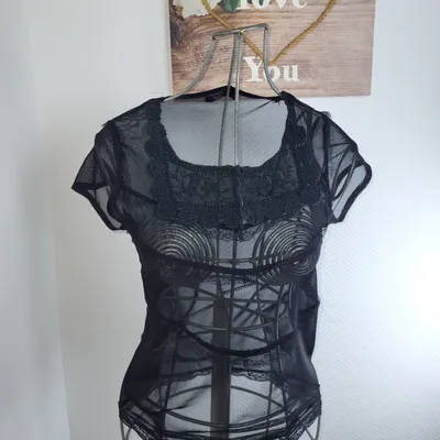 Top fluide transparent-blue &sea-taille40/42